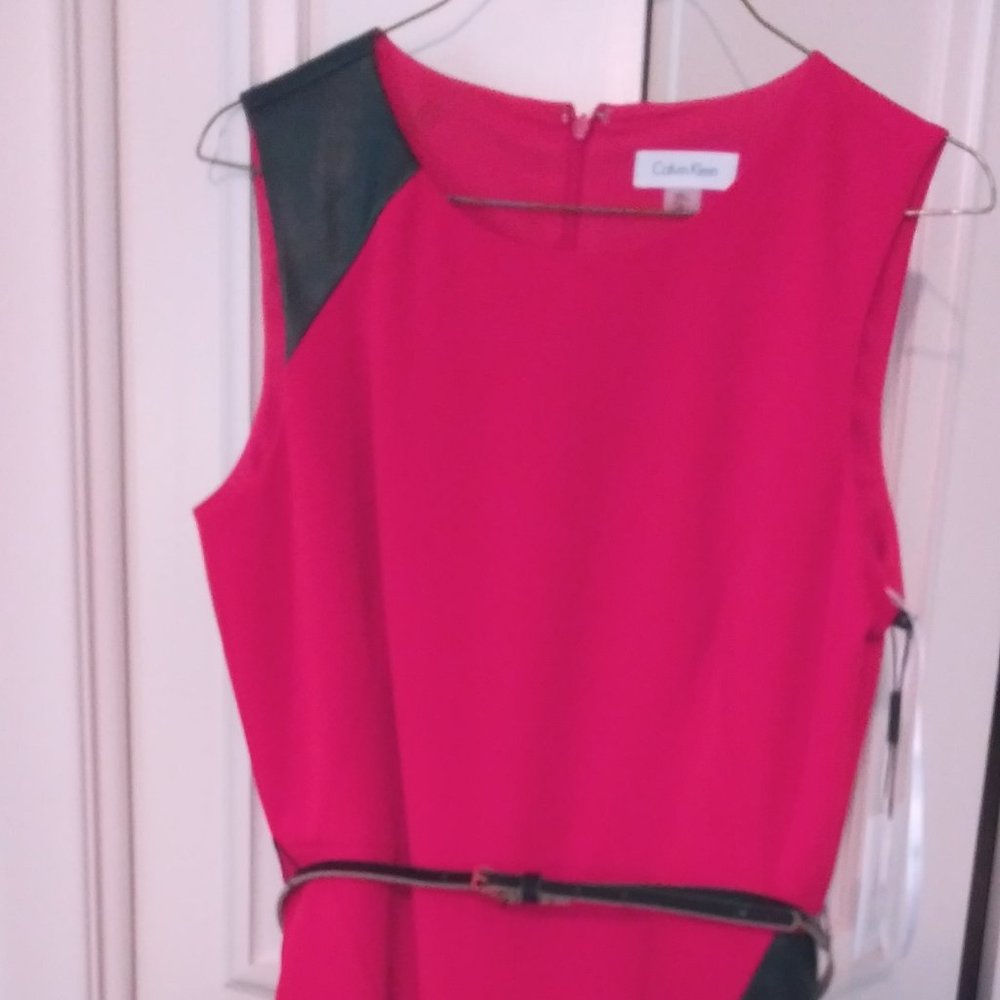 Calvin Klein, Size 6, bright red dress,